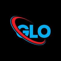 logotipo glo. carta glo. design de logotipo de carta glo. iniciais glo logotipo ligado com círculo e logotipo monograma em maiúsculas. tipografia glo para marca de tecnologia, negócios e imóveis. vetor