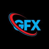 logotipo gfx. carta gfx. design de logotipo de carta gfx. iniciais gfx logotipo ligado com círculo e logotipo monograma maiúsculo. tipografia gfx para tecnologia, negócios e marca imobiliária. vetor