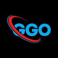 logotipo do ggo. carta gg. design de logotipo de carta ggo. iniciais ggo logotipo ligado com círculo e logotipo monograma maiúsculo. tipografia ggo para marca de tecnologia, negócios e imóveis. vetor