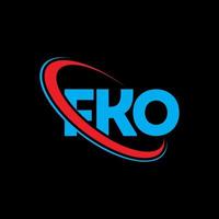 logotipo fko. carta fko. design de logotipo de letra fko. iniciais fko logotipo ligado com círculo e logotipo monograma em maiúsculas. tipografia fko para marca de tecnologia, negócios e imóveis. vetor