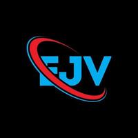 logotipo ejv. carta ejv. design de logotipo de carta ejv. iniciais ejv logotipo ligado com círculo e logotipo monograma maiúsculo. tipografia ejv para tecnologia, negócios e marca imobiliária. vetor