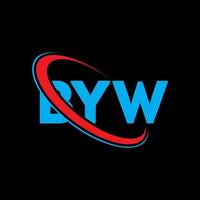 logotipo byw. carta de mano. design de logotipo de carta byw. iniciais byw logotipo ligado com círculo e logotipo monograma maiúsculo. byw tipografia para marca de tecnologia, negócios e imóveis. vetor