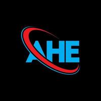 ah logo. ah carta. ahe design de logotipo de carta. iniciais ahe logotipo ligado com círculo e logotipo monograma maiúsculo. ahe tipografia para marca de tecnologia, negócios e imóveis. vetor