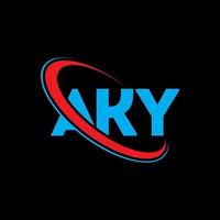 logotipo aki. carta aki. design de logotipo de carta aky. iniciais aky logotipo ligado com círculo e logotipo monograma maiúsculo. tipografia aky para marca de tecnologia, negócios e imóveis. vetor