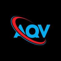 logotipo aqv. carta aq. design de logotipo de letra aqv. iniciais aqv logotipo ligado com círculo e logotipo monograma maiúsculo. tipografia aqv para marca de tecnologia, negócios e imóveis. vetor