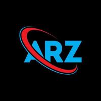 logotipo arz. carta ar. design de logotipo de carta arz. iniciais arz logotipo ligado com círculo e logotipo monograma maiúsculo. tipografia arz para marca de tecnologia, negócios e imóveis. vetor