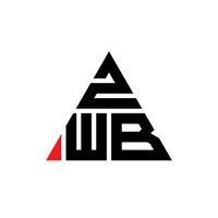 design de logotipo de letra de triângulo zwb com forma de triângulo. monograma de design de logotipo de triângulo zwb. modelo de logotipo de vetor de triângulo zwb com cor vermelha. logotipo triangular zwb logotipo simples, elegante e luxuoso.