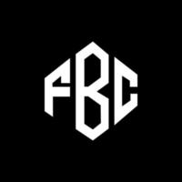 design de logotipo de carta fbc com forma de polígono. fbc polígono e design de logotipo em forma de cubo. modelo de logotipo de vetor hexágono fbc cores brancas e pretas. monograma fbc, logotipo de negócios e imóveis.