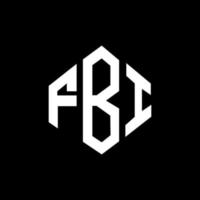 design de logotipo de carta do fbi com forma de polígono. fbi polígono e design de logotipo em forma de cubo. modelo de logotipo de vetor hexágono fbi cores brancas e pretas. monograma do fbi, logotipo de negócios e imóveis.