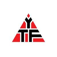 design de logotipo de letra triângulo ytf com forma de triângulo. monograma de design de logotipo de triângulo ytf. modelo de logotipo de vetor de triângulo ytf com cor vermelha. logotipo triangular ytf logotipo simples, elegante e luxuoso.