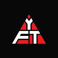 design de logotipo de letra triângulo yft com forma de triângulo. monograma de design de logotipo de triângulo yft. modelo de logotipo de vetor triângulo yft com cor vermelha. logotipo triangular yft logotipo simples, elegante e luxuoso.
