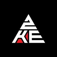 design de logotipo de letra de triângulo zke com forma de triângulo. monograma de design de logotipo de triângulo zke. modelo de logotipo de vetor de triângulo zke com cor vermelha. logotipo triangular zke logotipo simples, elegante e luxuoso.