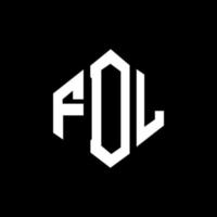 design de logotipo de letra fdl com forma de polígono. fdl polígono e design de logotipo em forma de cubo. fdl hexágono modelo de logotipo de vetor cores brancas e pretas. fdl monograma, logotipo de negócios e imóveis.