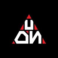 design de logotipo de letra de triângulo uon com forma de triângulo. monograma de design de logotipo de triângulo uon. modelo de logotipo de vetor de triângulo uon com cor vermelha. uon logotipo triangular simples, elegante e luxuoso.