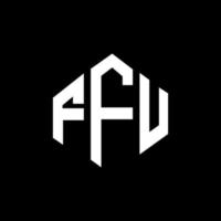 design de logotipo de carta ffu com forma de polígono. ffu polígono e design de logotipo em forma de cubo. modelo de logotipo de vetor hexágono ffu cores brancas e pretas. ffu monograma, logotipo de negócios e imóveis.