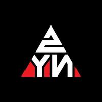 design de logotipo de letra triângulo zyn com forma de triângulo. monograma de design de logotipo de triângulo zyn. modelo de logotipo de vetor de triângulo zyn com cor vermelha. logotipo triangular zyn logotipo simples, elegante e luxuoso.