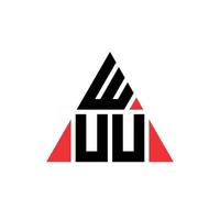 design de logotipo de letra triangular wuu com forma de triângulo. monograma de design de logotipo de triângulo wuu. modelo de logotipo de vetor wuu triângulo com cor vermelha. wuu logotipo triangular logotipo simples, elegante e luxuoso.