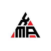 design de logotipo de carta triângulo xma com forma de triângulo. monograma de design de logotipo de triângulo xma. modelo de logotipo de vetor de triângulo xma com cor vermelha. xma logotipo triangular logotipo simples, elegante e luxuoso.