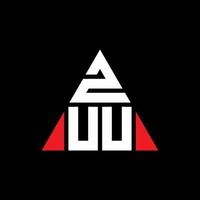 design de logotipo de letra de triângulo zuu com forma de triângulo. monograma de design de logotipo de triângulo zuu. modelo de logotipo de vetor de triângulo zuu com cor vermelha. zuu logotipo triangular logotipo simples, elegante e luxuoso.