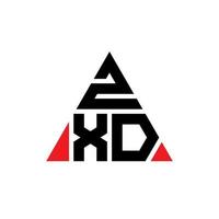 design de logotipo de letra de triângulo zxd com forma de triângulo. monograma de design de logotipo de triângulo zxd. modelo de logotipo de vetor de triângulo zxd com cor vermelha. logotipo triangular zxd logotipo simples, elegante e luxuoso.