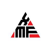 design de logotipo de letra de triângulo xmf com forma de triângulo. monograma de design de logotipo de triângulo xmf. modelo de logotipo de vetor de triângulo xmf com cor vermelha. xmf logotipo triangular logotipo simples, elegante e luxuoso.