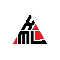 xml design de logotipo de carta triângulo com forma de triângulo. xml monograma de design de logotipo de triângulo. modelo de logotipo de vetor de triângulo xml com cor vermelha. xml logotipo triangular logotipo simples, elegante e luxuoso.