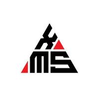 design de logotipo de letra de triângulo xms com forma de triângulo. monograma de design de logotipo de triângulo xms. modelo de logotipo de vetor de triângulo xms com cor vermelha. logotipo triangular xms logotipo simples, elegante e luxuoso.