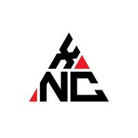 design de logotipo de letra de triângulo xnc com forma de triângulo. monograma de design de logotipo de triângulo xnc. modelo de logotipo de vetor de triângulo xnc com cor vermelha. xnc logotipo triangular logotipo simples, elegante e luxuoso.