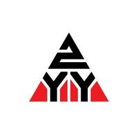 design de logotipo de letra triângulo zyy com forma de triângulo. monograma de design de logotipo de triângulo zyy. modelo de logotipo de vetor de triângulo zyy com cor vermelha. logotipo triangular zyy logotipo simples, elegante e luxuoso.