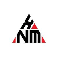 design de logotipo de letra de triângulo xnm com forma de triângulo. monograma de design de logotipo de triângulo xnm. modelo de logotipo de vetor de triângulo xnm com cor vermelha. logotipo triangular xnm logotipo simples, elegante e luxuoso.