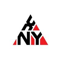 design de logotipo de letra de triângulo xny com forma de triângulo. monograma de design de logotipo de triângulo xny. modelo de logotipo de vetor de triângulo xny com cor vermelha. xny logotipo triangular simples, elegante e luxuoso.