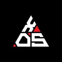 design de logotipo de letra de triângulo xos com forma de triângulo. monograma de design de logotipo de triângulo xos. modelo de logotipo de vetor de triângulo xos com cor vermelha. xos logotipo triangular logotipo simples, elegante e luxuoso.