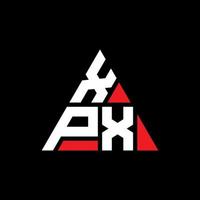xpx design de logotipo de carta triângulo com forma de triângulo. monograma de design de logotipo de triângulo xpx. modelo de logotipo de vetor de triângulo xpx com cor vermelha. xpx logotipo triangular logotipo simples, elegante e luxuoso.