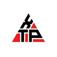 design de logotipo de letra de triângulo xtp com forma de triângulo. monograma de design de logotipo de triângulo xtp. modelo de logotipo de vetor de triângulo xtp com cor vermelha. logotipo triangular xtp logotipo simples, elegante e luxuoso.