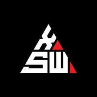 design de logotipo de letra de triângulo xsw com forma de triângulo. monograma de design de logotipo de triângulo xsw. modelo de logotipo de vetor de triângulo xsw com cor vermelha. logotipo triangular xsw logotipo simples, elegante e luxuoso.