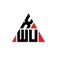design de logotipo de letra de triângulo xwu com forma de triângulo. monograma de design de logotipo de triângulo xwu. modelo de logotipo de vetor de triângulo xwu com cor vermelha. logotipo triangular xwu logotipo simples, elegante e luxuoso.