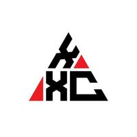 design de logotipo de letra de triângulo xxc com forma de triângulo. monograma de design de logotipo de triângulo xxc. modelo de logotipo de vetor de triângulo xxc com cor vermelha. xxc logotipo triangular logotipo simples, elegante e luxuoso.