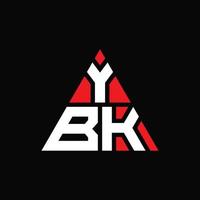 design de logotipo de letra triângulo ybk com forma de triângulo. monograma de design de logotipo de triângulo ybk. modelo de logotipo de vetor de triângulo ybk com cor vermelha. logotipo triangular ybk logotipo simples, elegante e luxuoso.