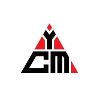 design de logotipo de letra de triângulo ycm com forma de triângulo. monograma de design de logotipo de triângulo ycm. modelo de logotipo de vetor de triângulo ycm com cor vermelha. logotipo triangular ycm logotipo simples, elegante e luxuoso.