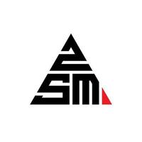 design de logotipo de letra de triângulo zsm com forma de triângulo. monograma de design de logotipo de triângulo zsm. modelo de logotipo de vetor de triângulo zsm com cor vermelha. logotipo triangular zsm logotipo simples, elegante e luxuoso.