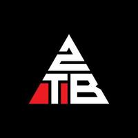 design de logotipo de letra de triângulo ztb com forma de triângulo. monograma de design de logotipo de triângulo ztb. modelo de logotipo de vetor de triângulo ztb com cor vermelha. ztb logotipo triangular logotipo simples, elegante e luxuoso.