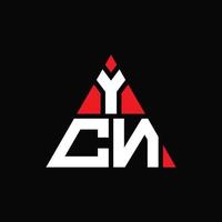 design de logotipo de letra de triângulo ycn com forma de triângulo. monograma de design de logotipo de triângulo ycn. modelo de logotipo de vetor de triângulo ycn com cor vermelha. ycn logotipo triangular logotipo simples, elegante e luxuoso.