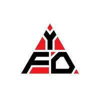 design de logotipo de letra triângulo yfo com forma de triângulo. monograma de design de logotipo de triângulo yfo. modelo de logotipo de vetor de triângulo yfo com cor vermelha. logotipo triangular yfo logotipo simples, elegante e luxuoso.