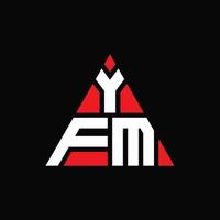 design de logotipo de letra triângulo yfm com forma de triângulo. monograma de design de logotipo de triângulo yfm. modelo de logotipo de vetor triângulo yfm com cor vermelha. logotipo triangular yfm logotipo simples, elegante e luxuoso.