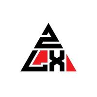 design de logotipo de letra de triângulo zlx com forma de triângulo. monograma de design de logotipo de triângulo zlx. modelo de logotipo de vetor de triângulo zlx com cor vermelha. zlx logotipo triangular logotipo simples, elegante e luxuoso.