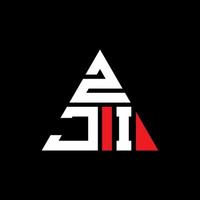 design de logotipo de letra de triângulo zji com forma de triângulo. monograma de design de logotipo de triângulo zji. modelo de logotipo de vetor de triângulo zji com cor vermelha. logotipo triangular zji logotipo simples, elegante e luxuoso.