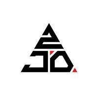 design de logotipo de letra de triângulo zjo com forma de triângulo. monograma de design de logotipo de triângulo zjo. modelo de logotipo de vetor de triângulo zjo com cor vermelha. logotipo triangular zjo logotipo simples, elegante e luxuoso.
