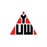 design de logotipo de letra de triângulo yuw com forma de triângulo. yuw monograma de design de logotipo de triângulo. modelo de logotipo de vetor de triângulo yuw com cor vermelha. yuw logotipo triangular logotipo simples, elegante e luxuoso.