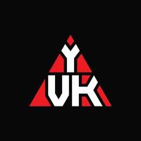 design de logotipo de letra de triângulo yvk com forma de triângulo. monograma de design de logotipo de triângulo yvk. modelo de logotipo de vetor de triângulo yvk com cor vermelha. logotipo triangular yvk logotipo simples, elegante e luxuoso.