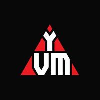 design de logotipo de letra de triângulo yvm com forma de triângulo. monograma de design de logotipo de triângulo yvm. modelo de logotipo de vetor triângulo yvm com cor vermelha. logotipo triangular yvm logotipo simples, elegante e luxuoso.